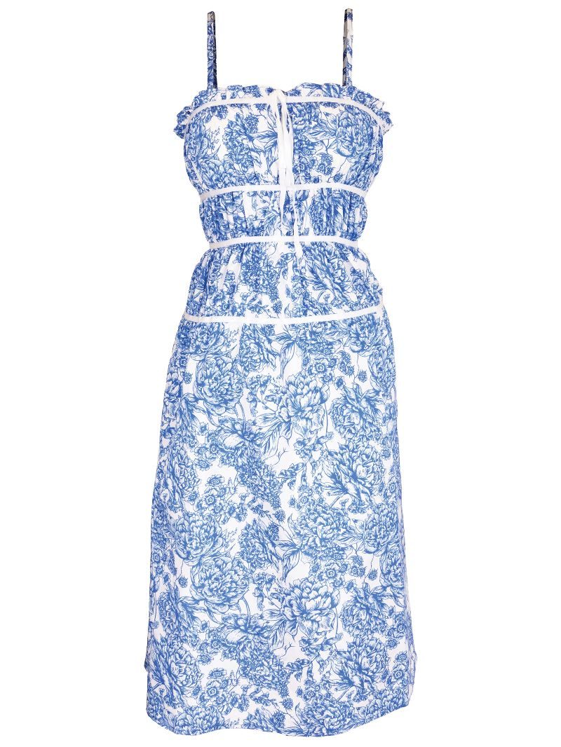 Simply Southern Vintage Blue Florad Band Dress