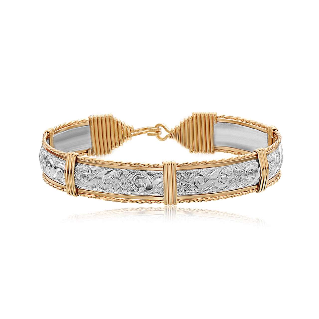 Angelina 14K Gold Artist Wire & Silver Bar Bracelet