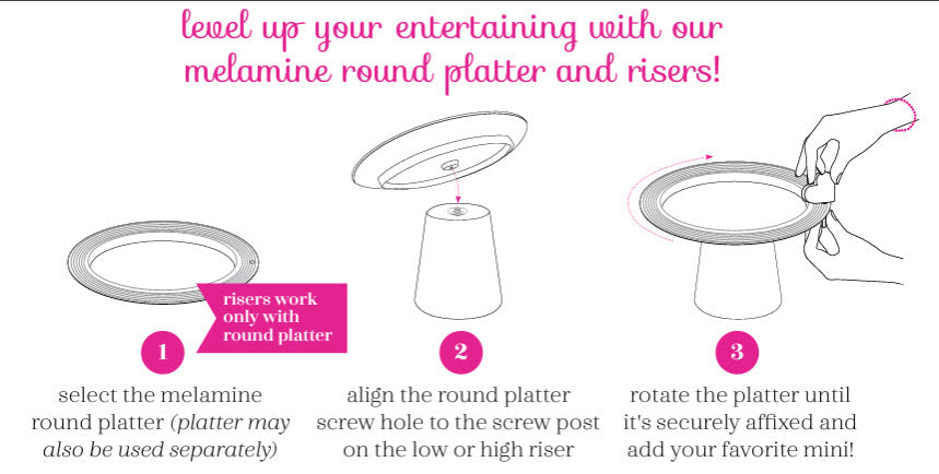 Nora Fleming Melamine Tall Riser – Elevate Your Entertaining (Fits MEL17 Round Platter, 7" High)