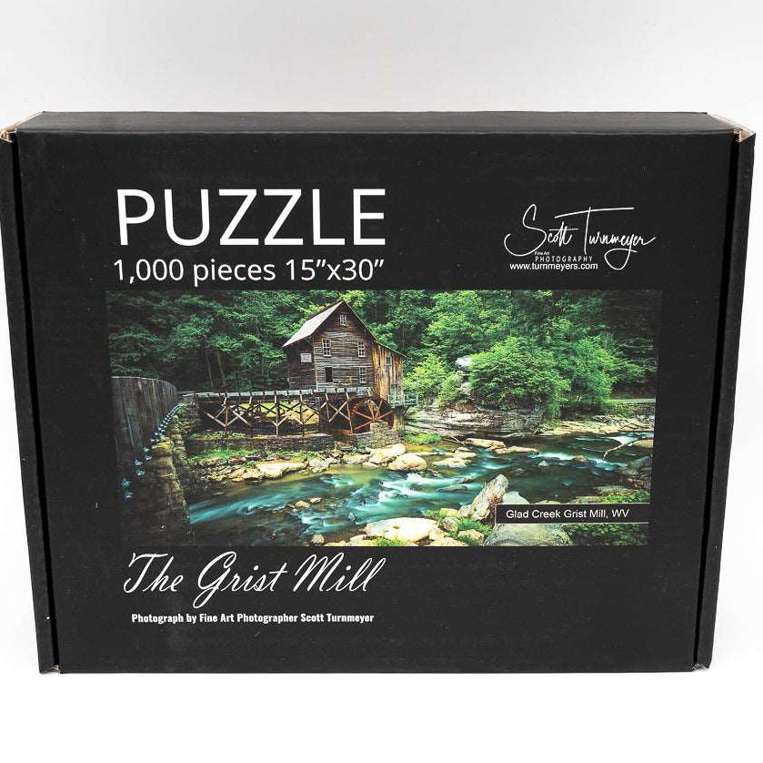 Babcock State Park Masterpiece: The Grist Mill 1,000-Piece Jigsaw Puzzle by Scott Turnmeyer