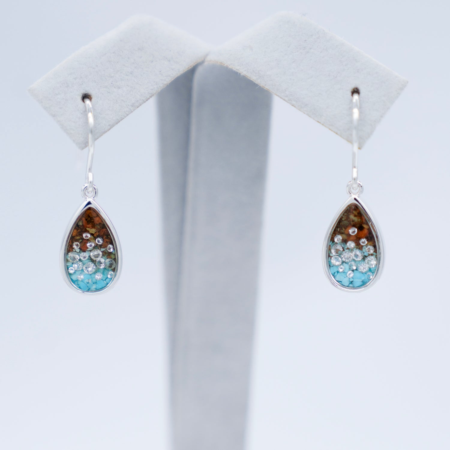 Dune Jewelry Teardrop Sterling Silver and Diamond Earrings