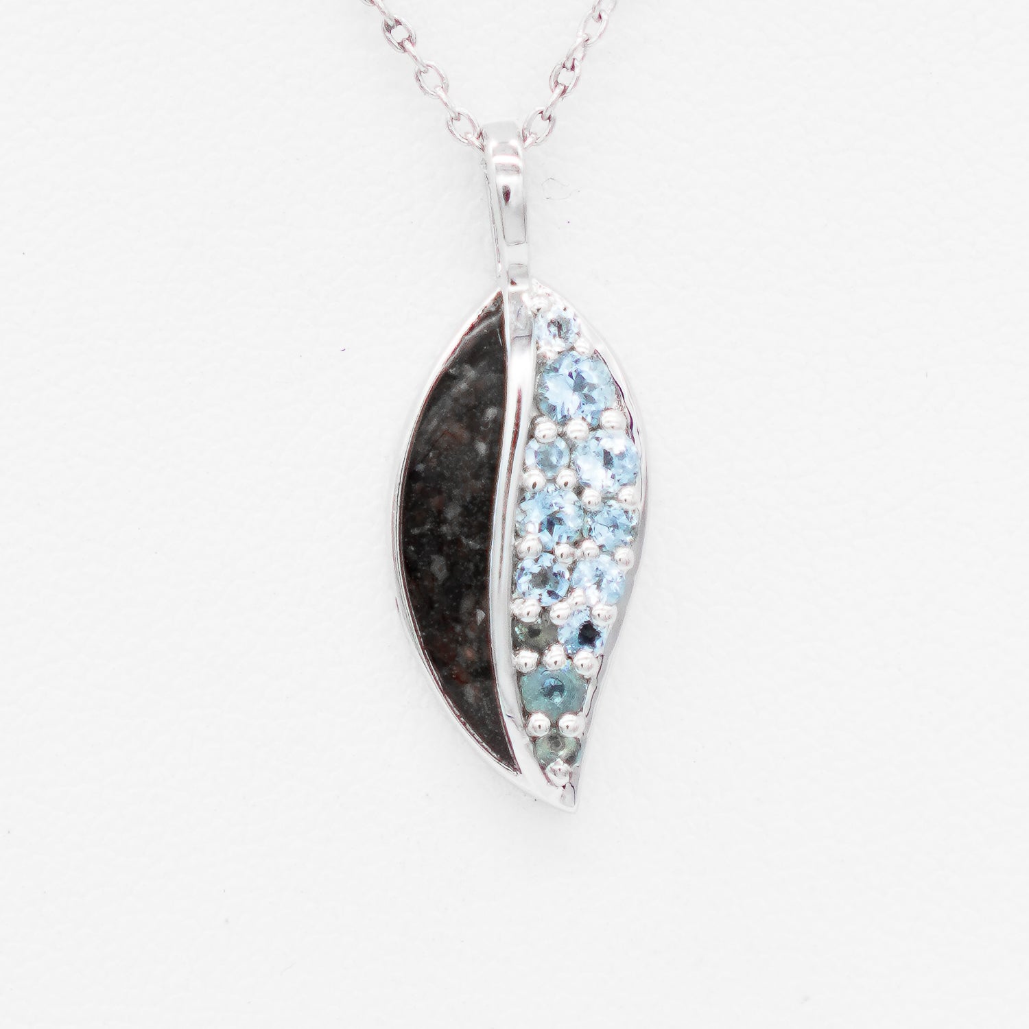 Dune Jewelry Aquamarine Leaf Necklace