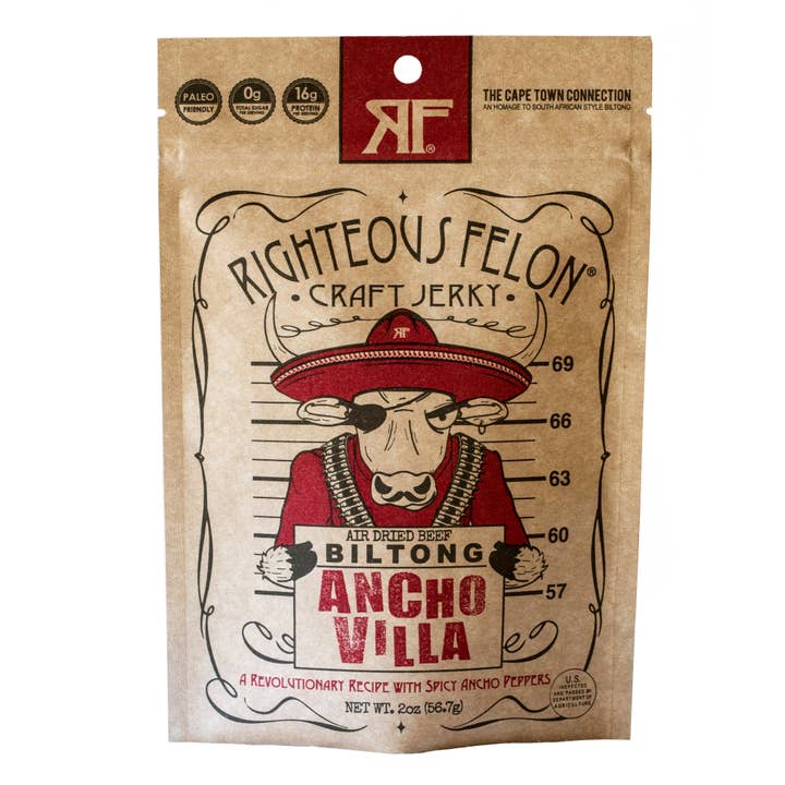 Righteous Felong Ancho Villa Biltong Jerky