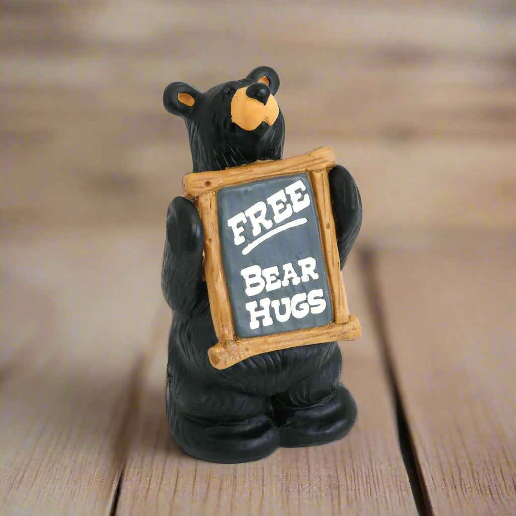 Bearfoots Free Bear Hugs Black Bear Figurine by Jeff Fleming