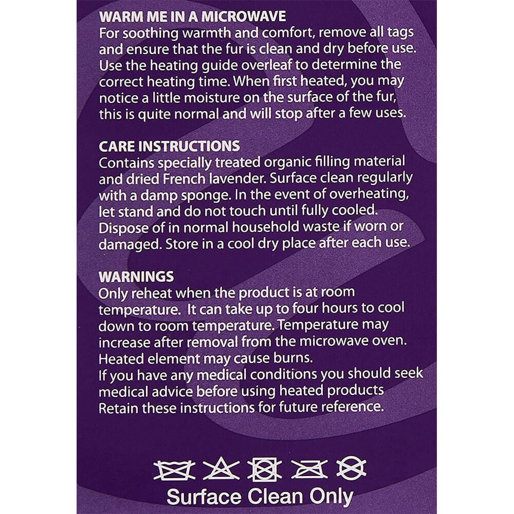 Warmies Instructions Warnings and How T0