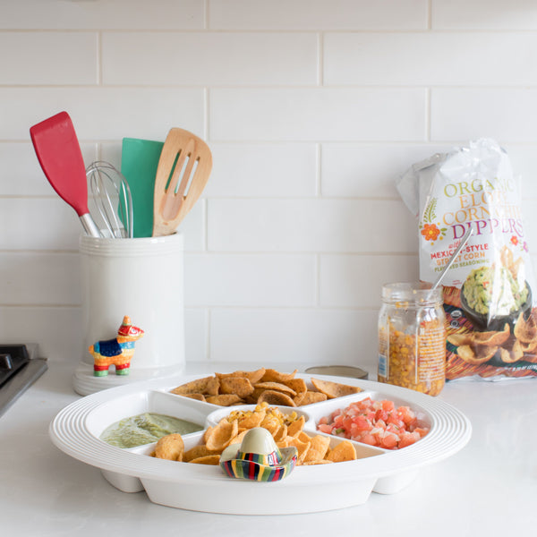 Nora Fleming Base Melamine Divided Dish Platter