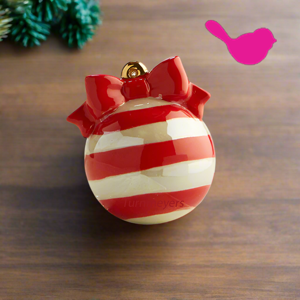 Nora Fleming Mini Deck The Halls Red Christmas Tree Ornament