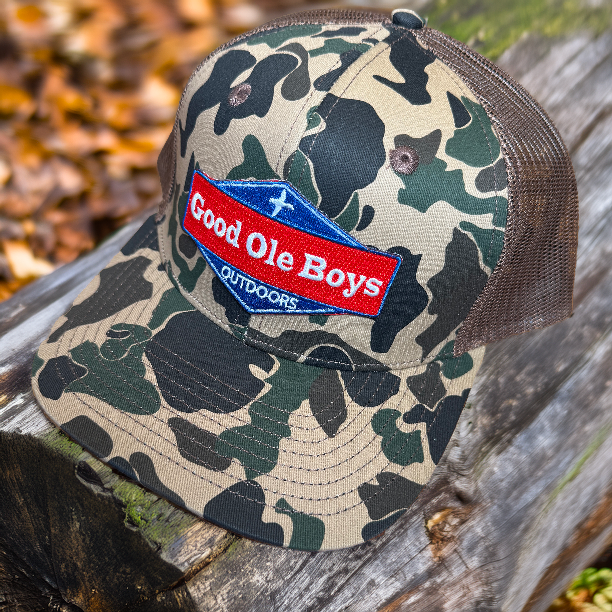 Good Ole Boys Logo Patch Camo Adjustable Snap Back Hat