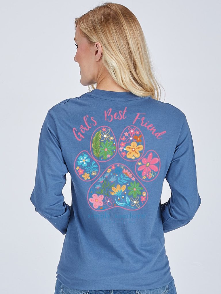 Simply Southern Friend Paw Print Long Sleeve Graphic T-Shirt