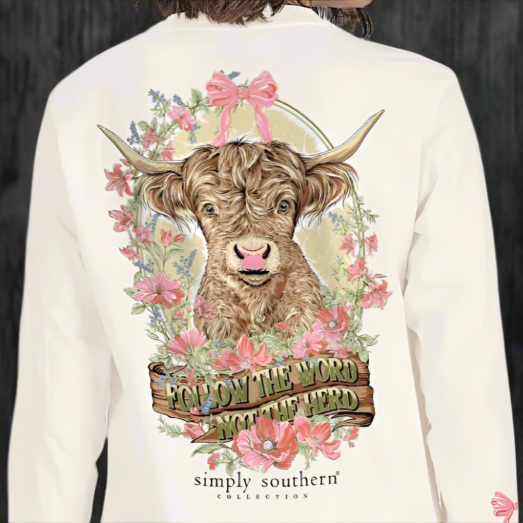 Simply Southern Highland Cow Herd Long Sleeve T-Shirt