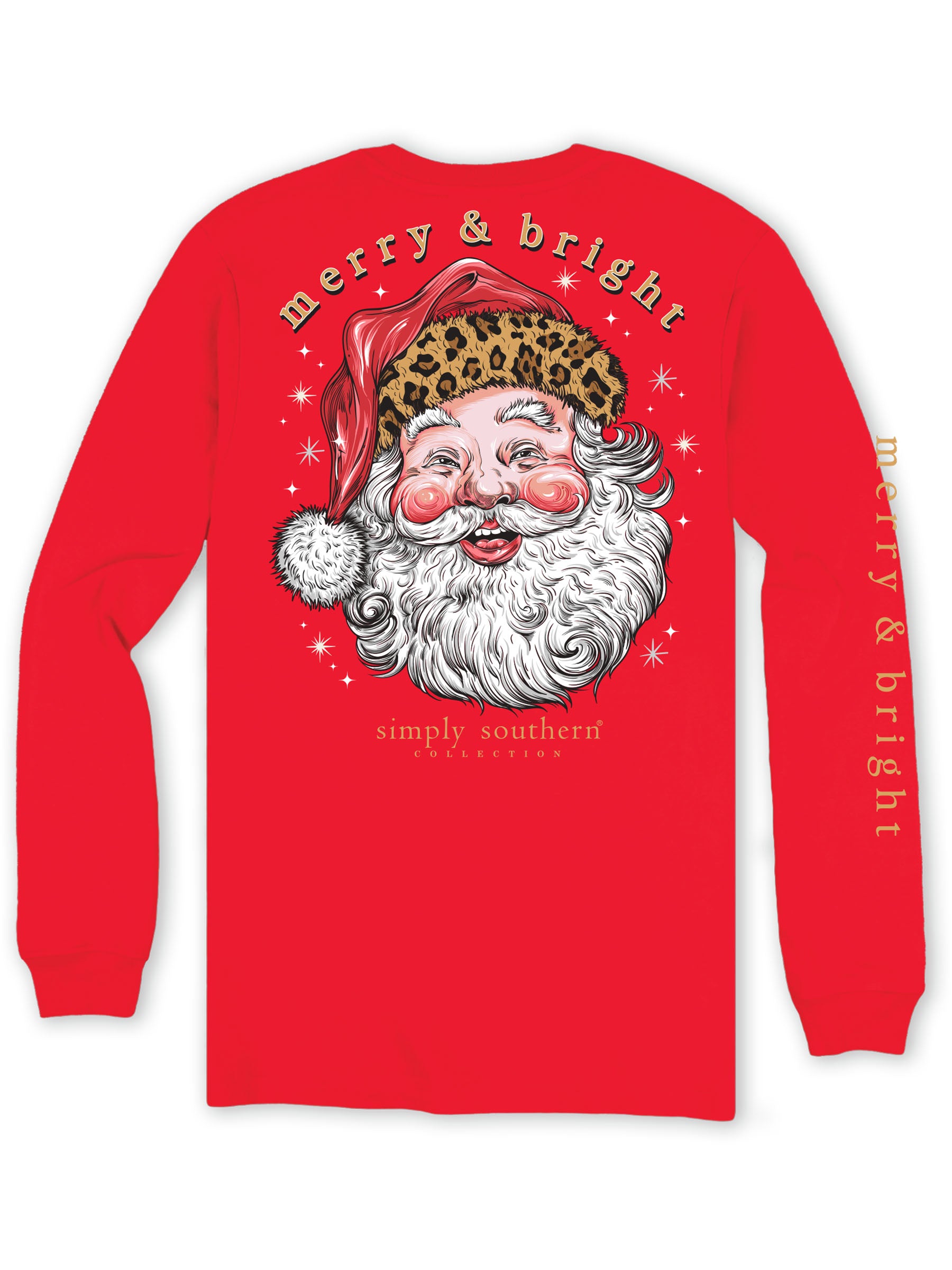 Simply Southern Christmas Leopard Print Santa Clause T-Shirt