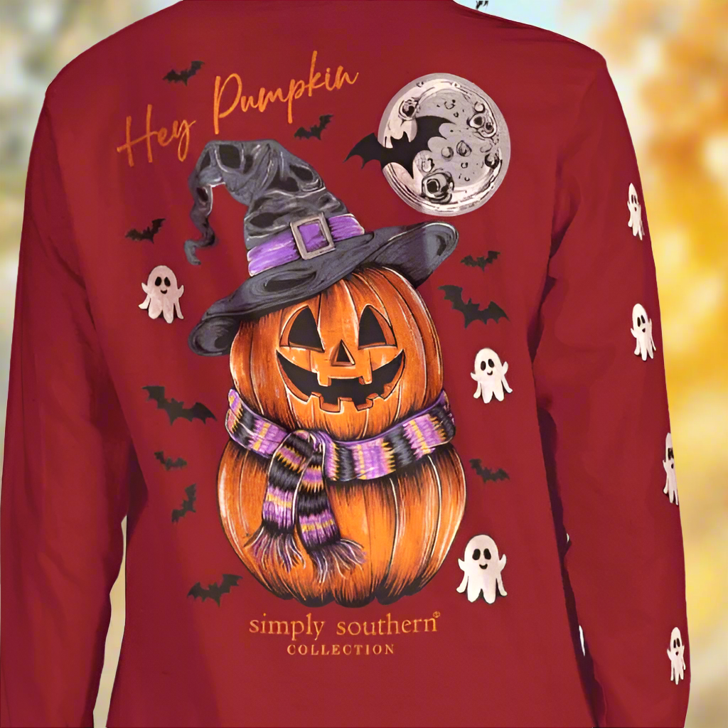 Simply Southern Hey Pumpkin Long Sleeve Graphic T-Shirt