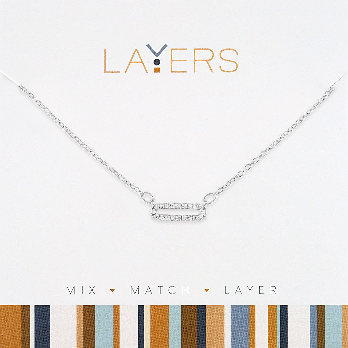 Layers Silver Ellipse Adjustable Necklace - Clasp-Free, Drawstring Adjuster, 13" to 34"
