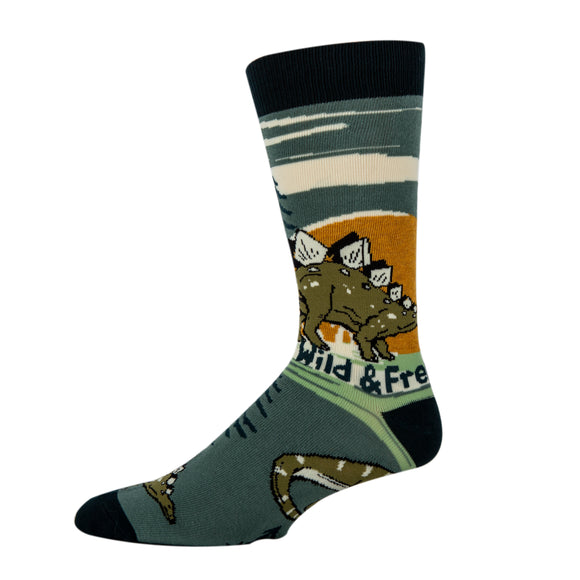Oooh Yeah! Wild & Free Stegosaurus Dinosaur Unisex Socks