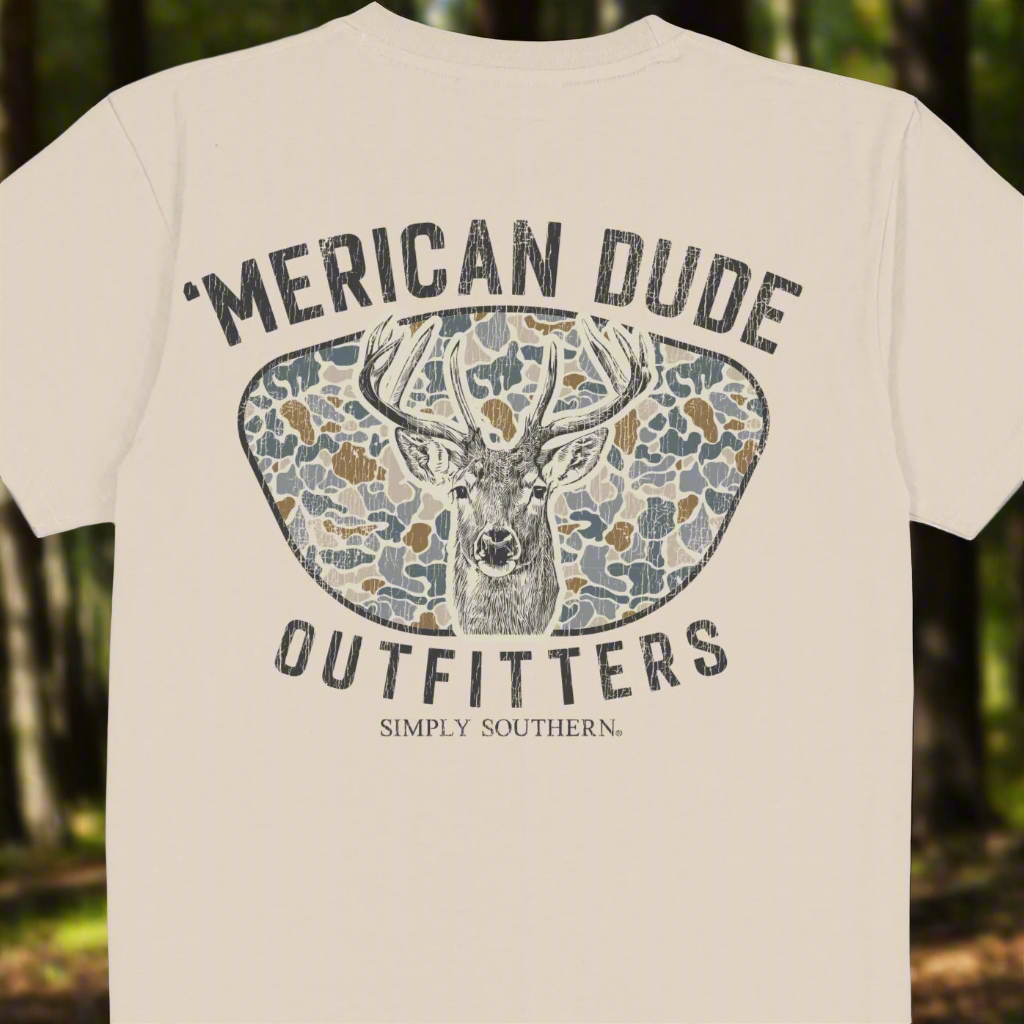 Simply Southern Deer Dude Camoflage Logo Short Sleeve Graphic T-Shirt
