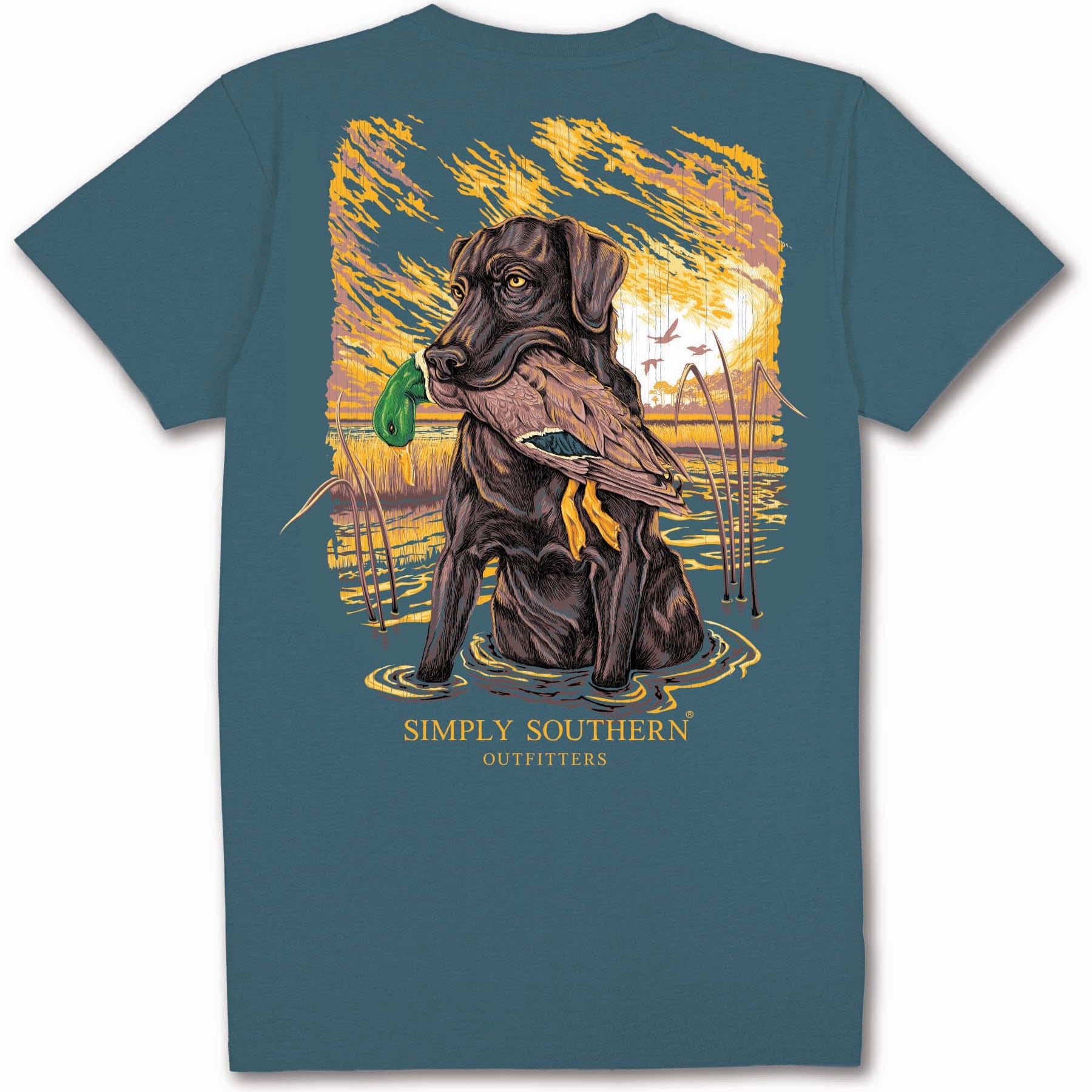 Simply Southern Sunset Lab Duck Hunting Short Sleeve T-Shirt