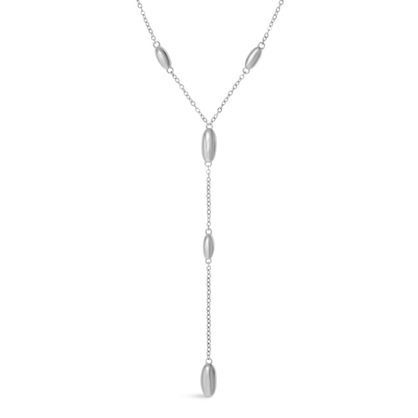 Mi Tesoro Sculptural Lariat Necklace - Silver