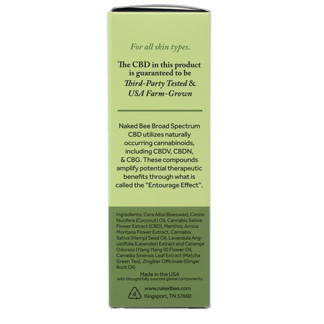 Naked Bee 2oz Broad Spectrum CBD Muscle Stick