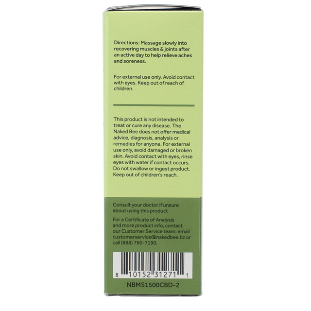 Naked Bee 2oz Broad Spectrum CBD Muscle Stick