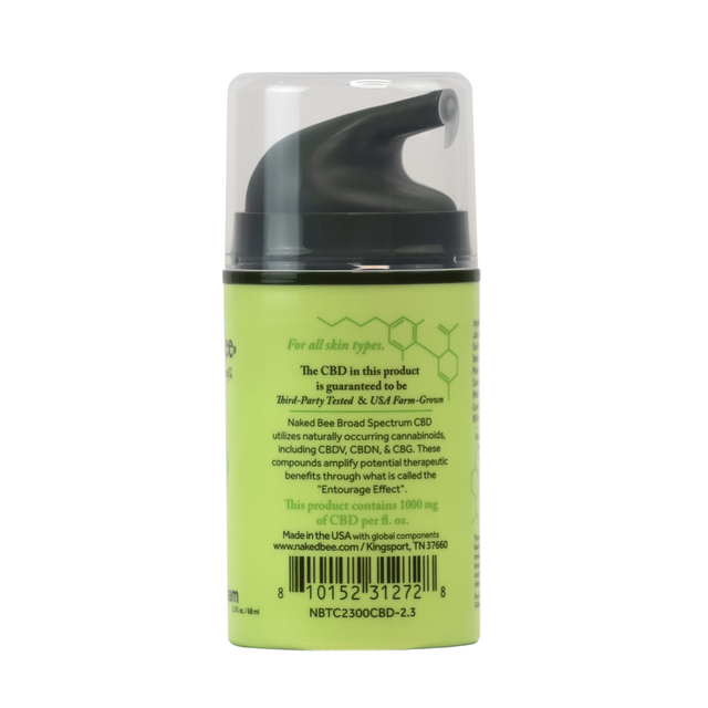 Naked Bee 2.3oz CBD Infused Topical Cream – 1000mg Broad Spectrum