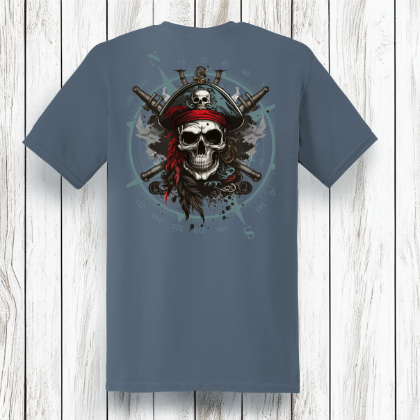 Pirate Skull Super Soft Ring Spun 100% Cotton Midweight T-Shirt