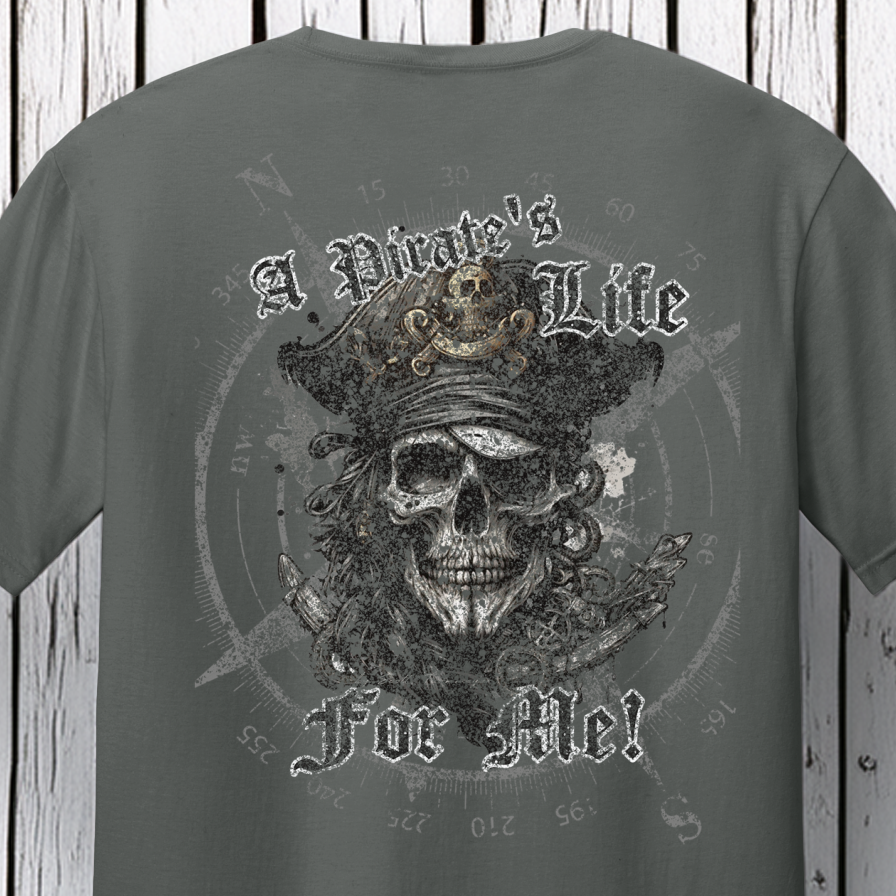 Pirate's Life For Me 100% Ring Spun Cotton Short Sleeve T-Shirt by Back Porch Apparel