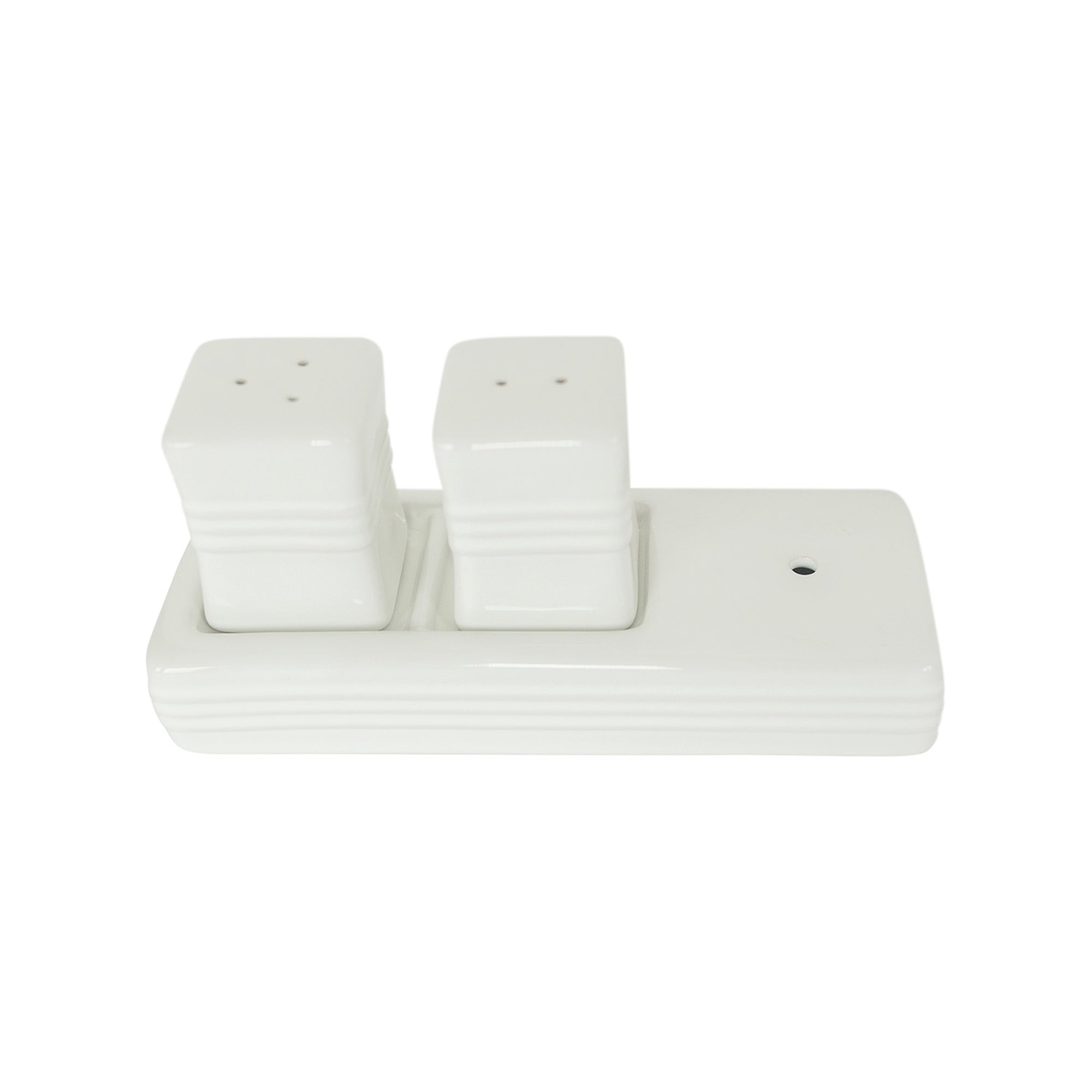 Nora Fleming Base Pinstriped Salt and Pepper Ceramic Set