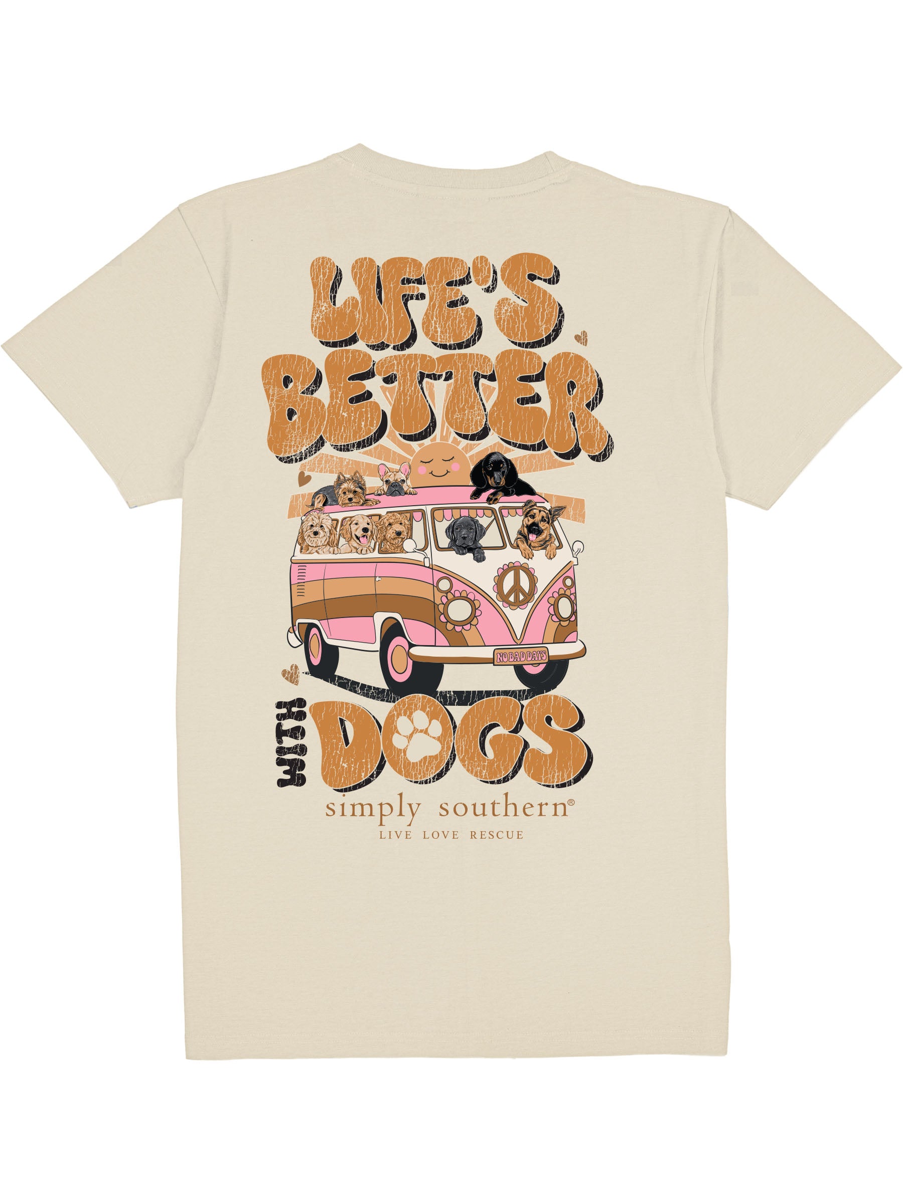 New 2025 Simply Southern Life Is Better With Dogs Retro T-Shirt