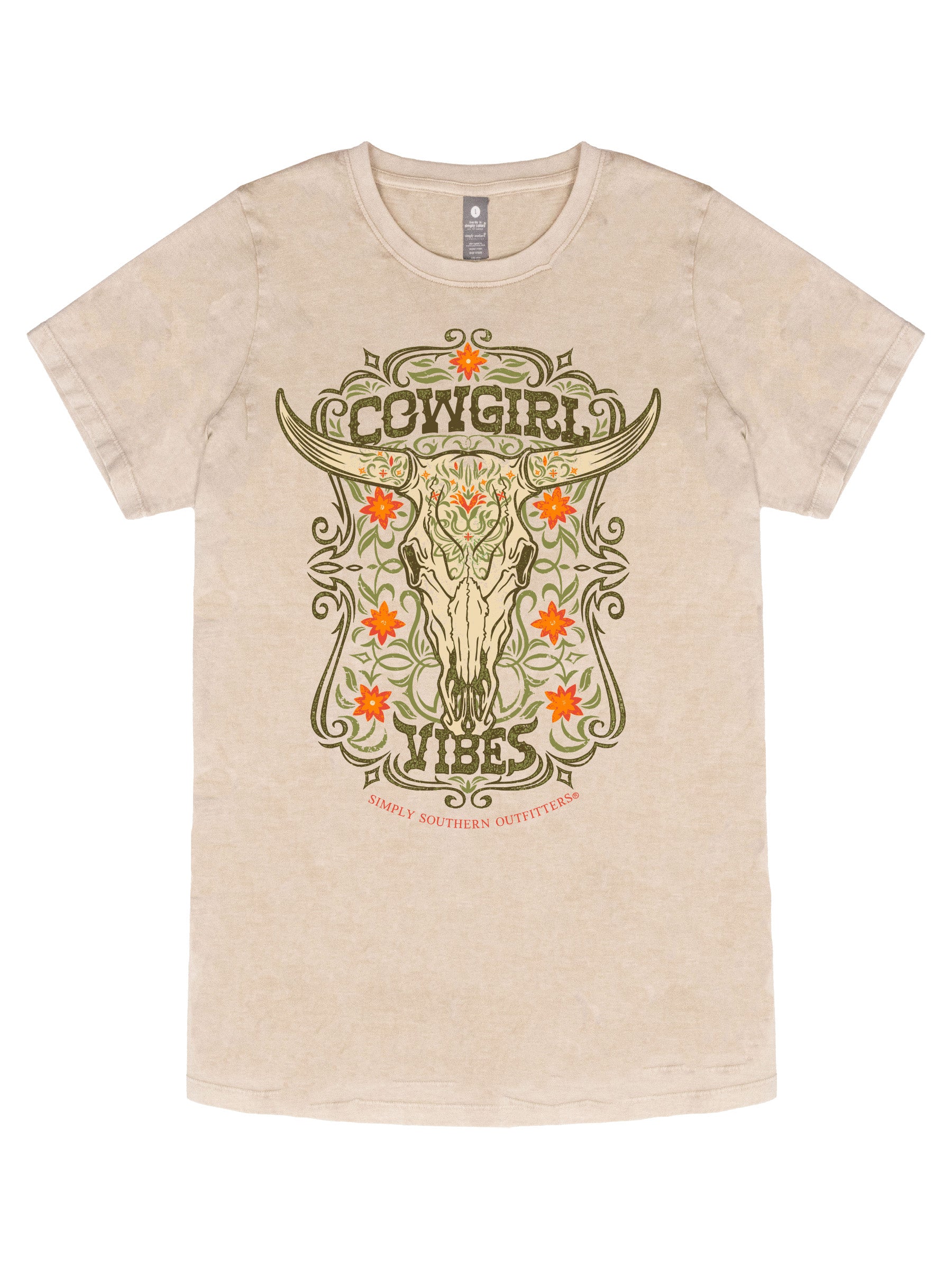 New 2025 Simply Southern Women’s County Cowgirl Vibes Washed T-Shirt