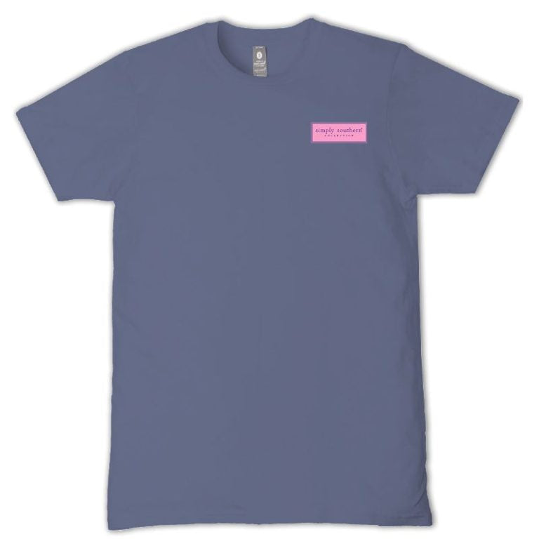 Simply Southern denim t-shirt with small Simply Southern Collection logo on front chest