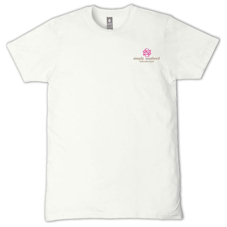 Simply Southern oyster t-shirt with small Simply Southern Collection logo on front chest