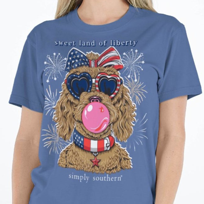 Simply Southern Women's T-Shirt Dog Liberty