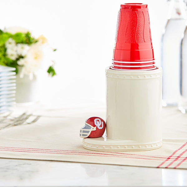 Nora Fleming Mini Oklahoma University Helmet