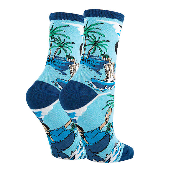Oooh Yeah! Bob Ross Riding Waves Unisex Socks