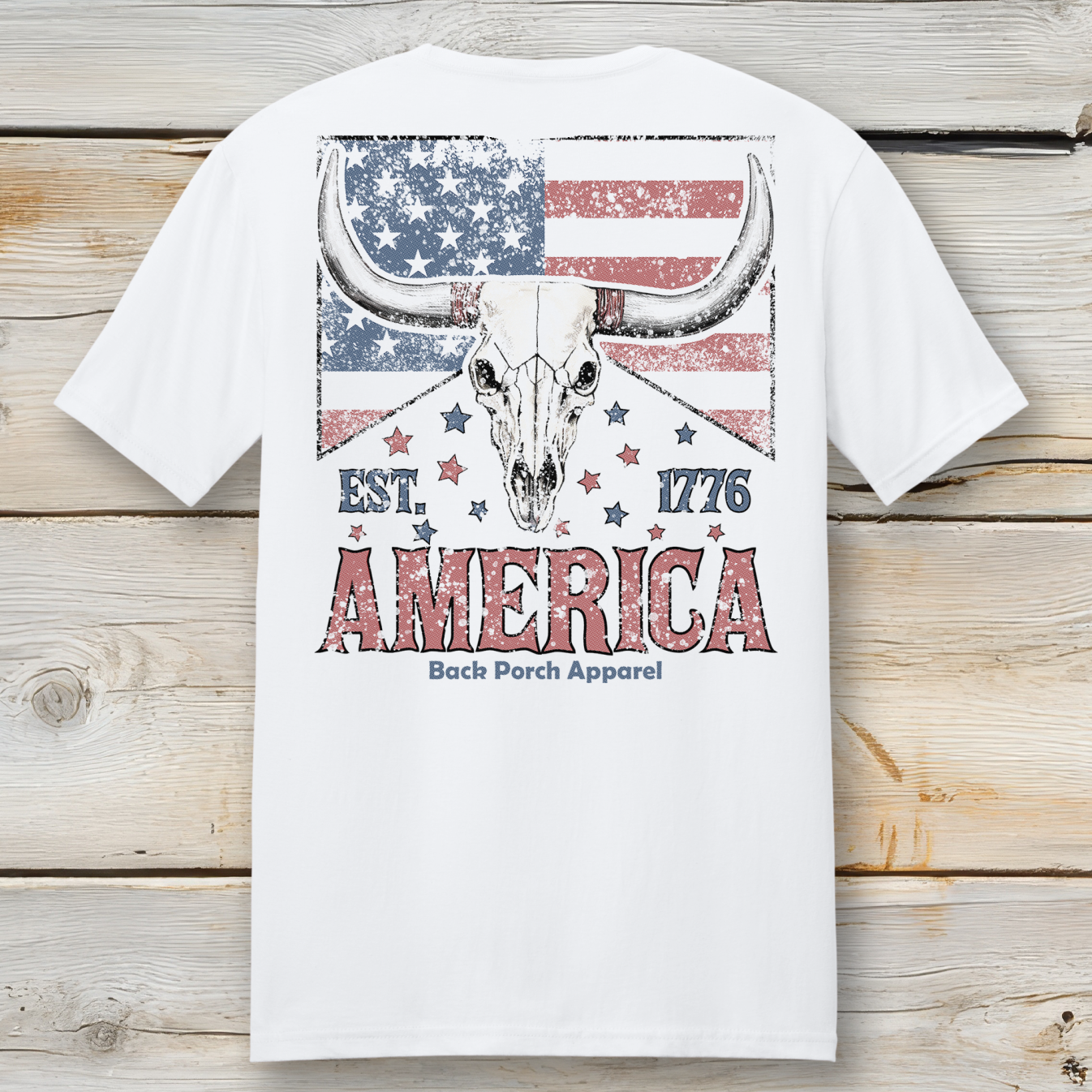 Back Porch Apparel America Longhorn Short Sleeve T-Shirt