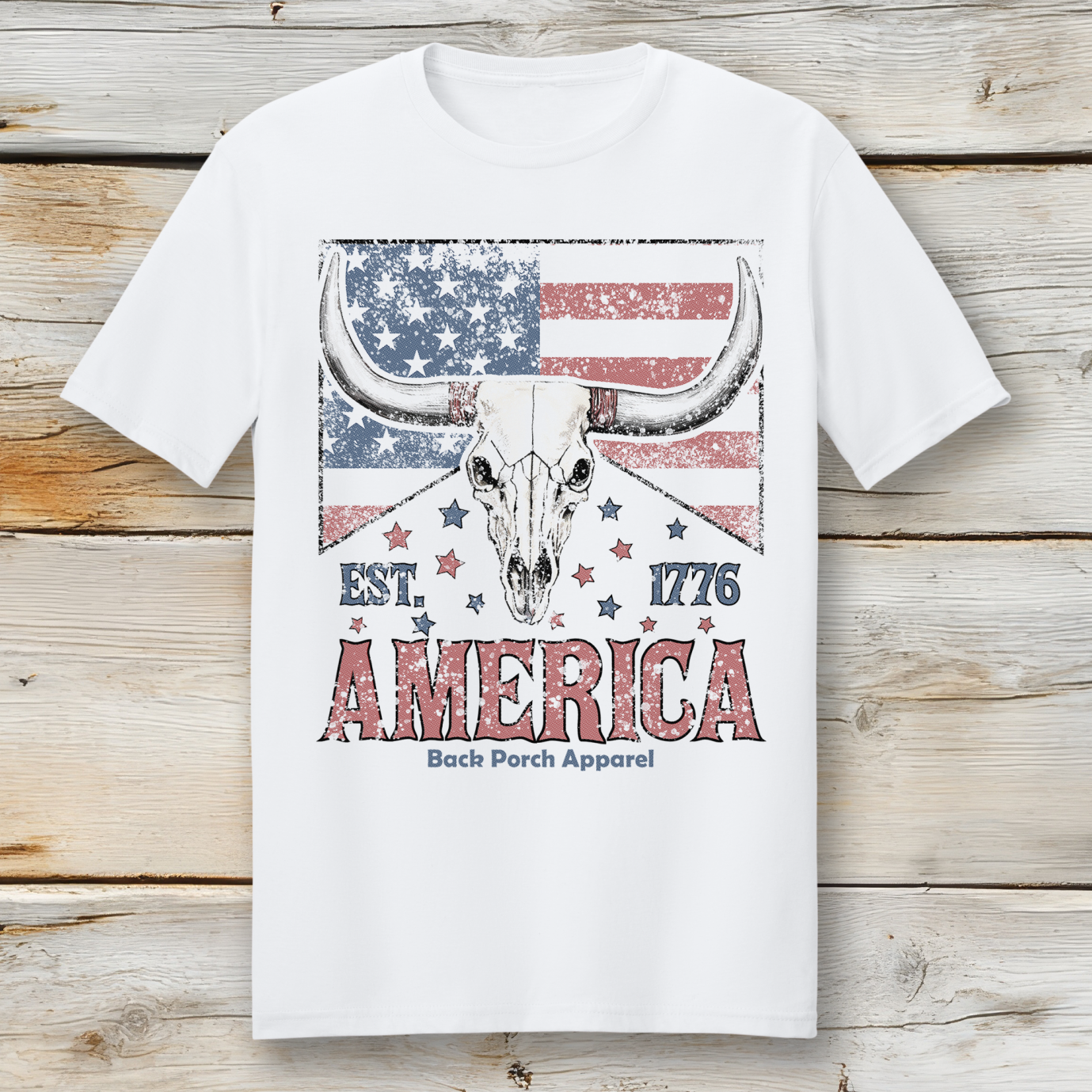 Back Porch Apparel America Longhorn Short Sleeve T-Shirt