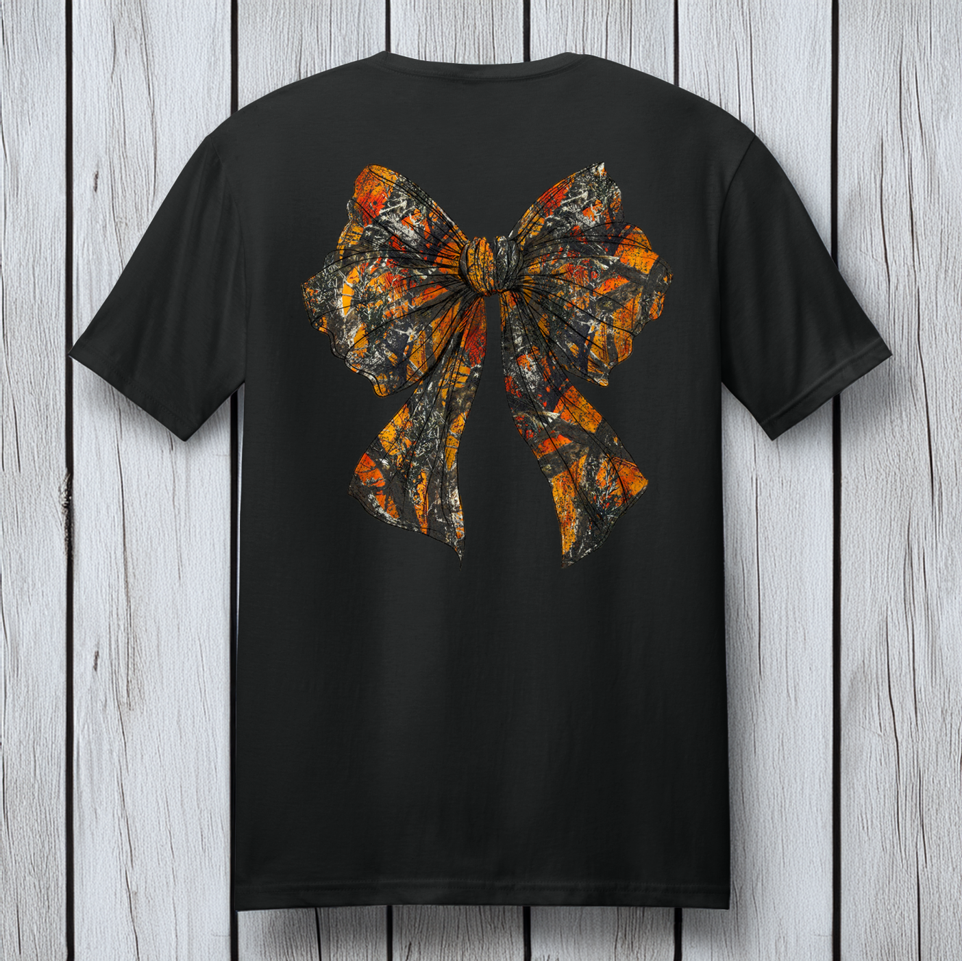 Back Porch Apparel Camouflage Bow Short Sleeve T-Shirt
