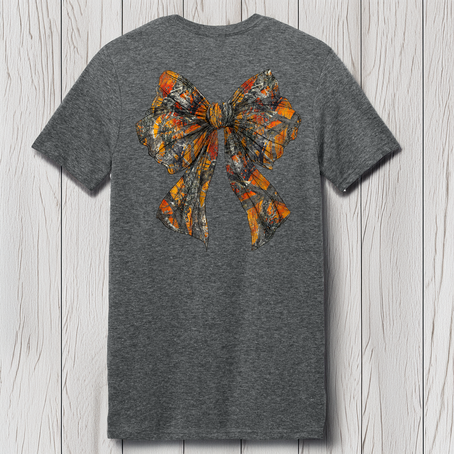 Back Porch Apparel Camouflage Bow Short Sleeve T-Shirt