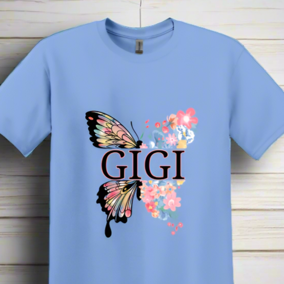 GiGi Butterfly Super Soft Ring Spun 100% Cotton Midweight T-Shirt