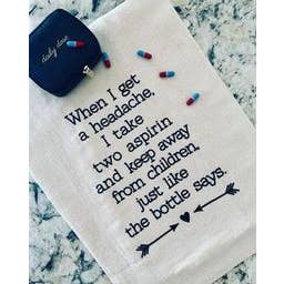 Ellembee Keep Away From Children Cotton Natural Tea Towel