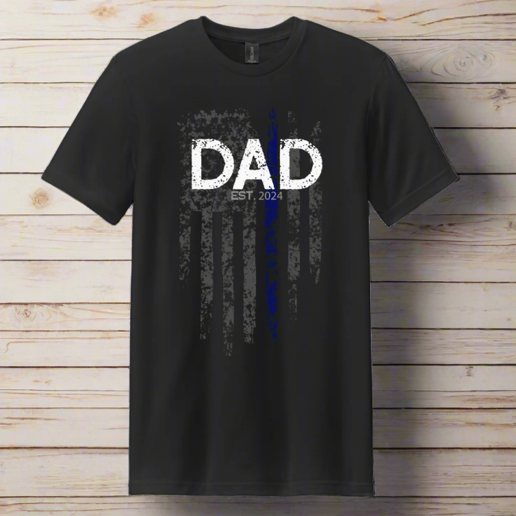 Thin Blue Line Dad Flag T-Shirt
