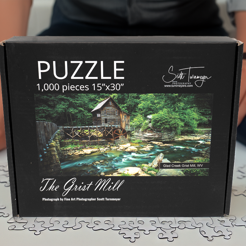 Babcock State Park The Grist Mill 1,000-Piece Jigsaw Puzzle by Scott Turnmeyer