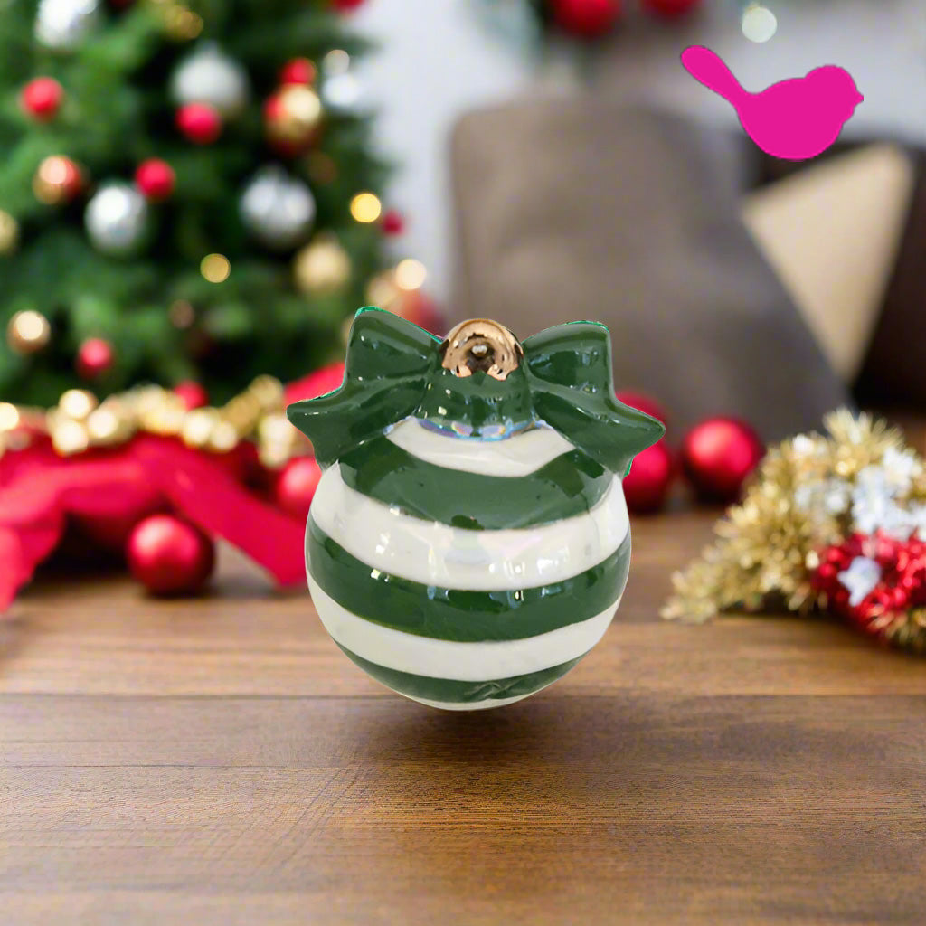 Nora Fleming Mini Deck The Halls Green Christmas Tree Ornament