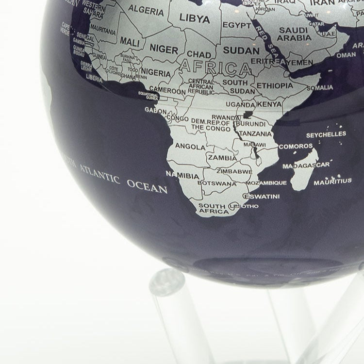 MOVA Purple and Silver Solar Powered Spinning Globe