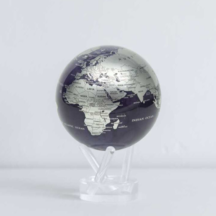 MOVA Purple and Silver Solar Powered Spinning Globe