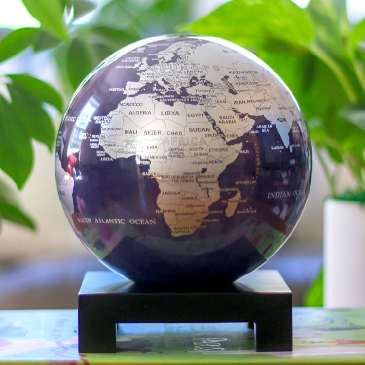 MOVA Purple and Silver Solar Powered Spinning Globe