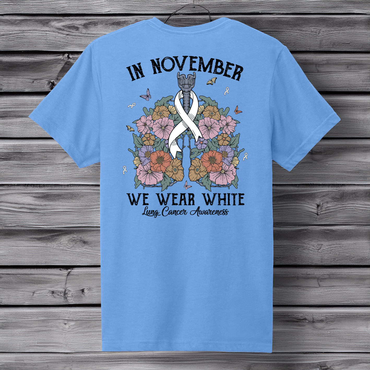 Lung Cancer Awareness Short Sleeve T-Shirt Back Porch Apparel