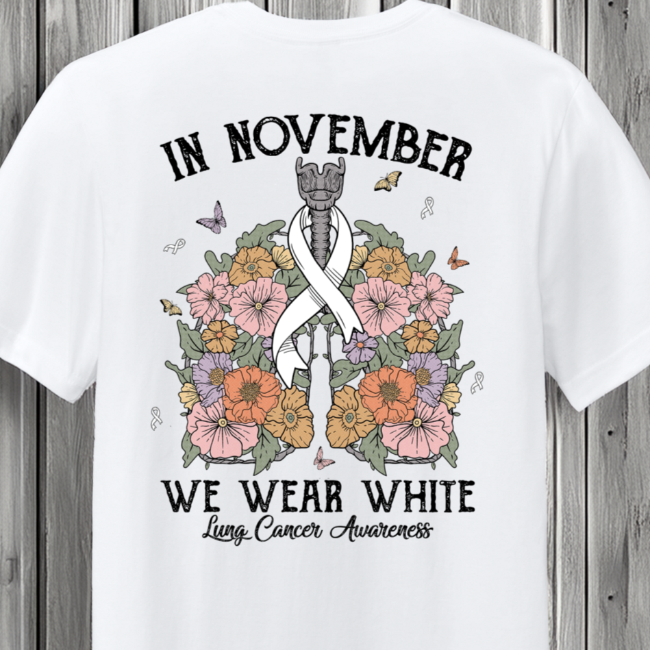 Lung Cancer Awareness Short Sleeve T-Shirt Back Porch Apparel