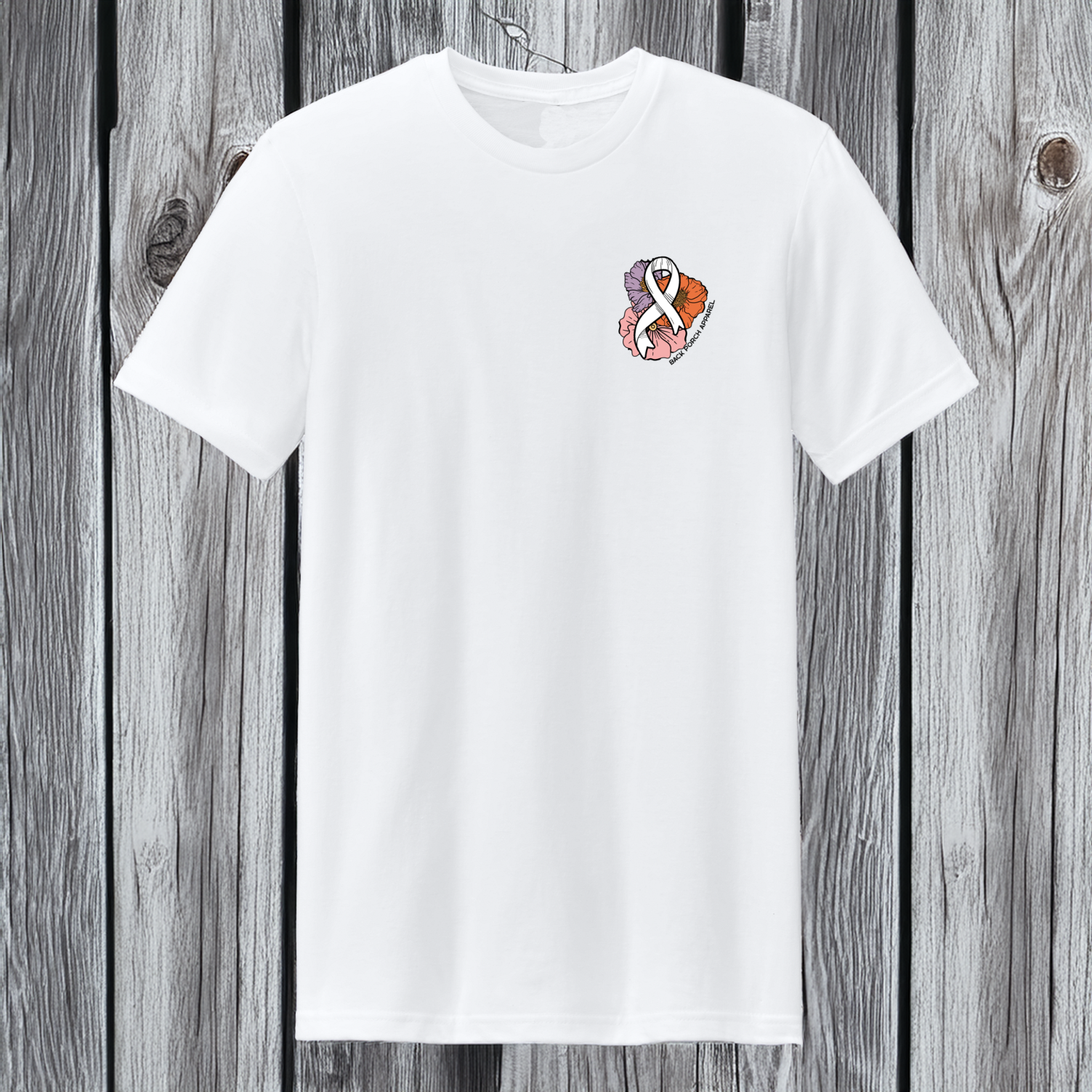 Lung Cancer Awareness Short Sleeve T-Shirt Back Porch Apparel