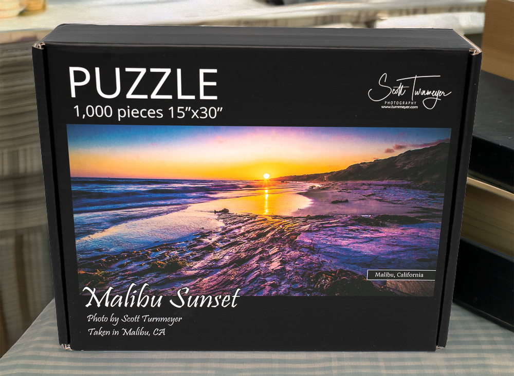 Malibu Sunset Fine Art Photography Jigsaw Puzzle by Scott Turnmeyer